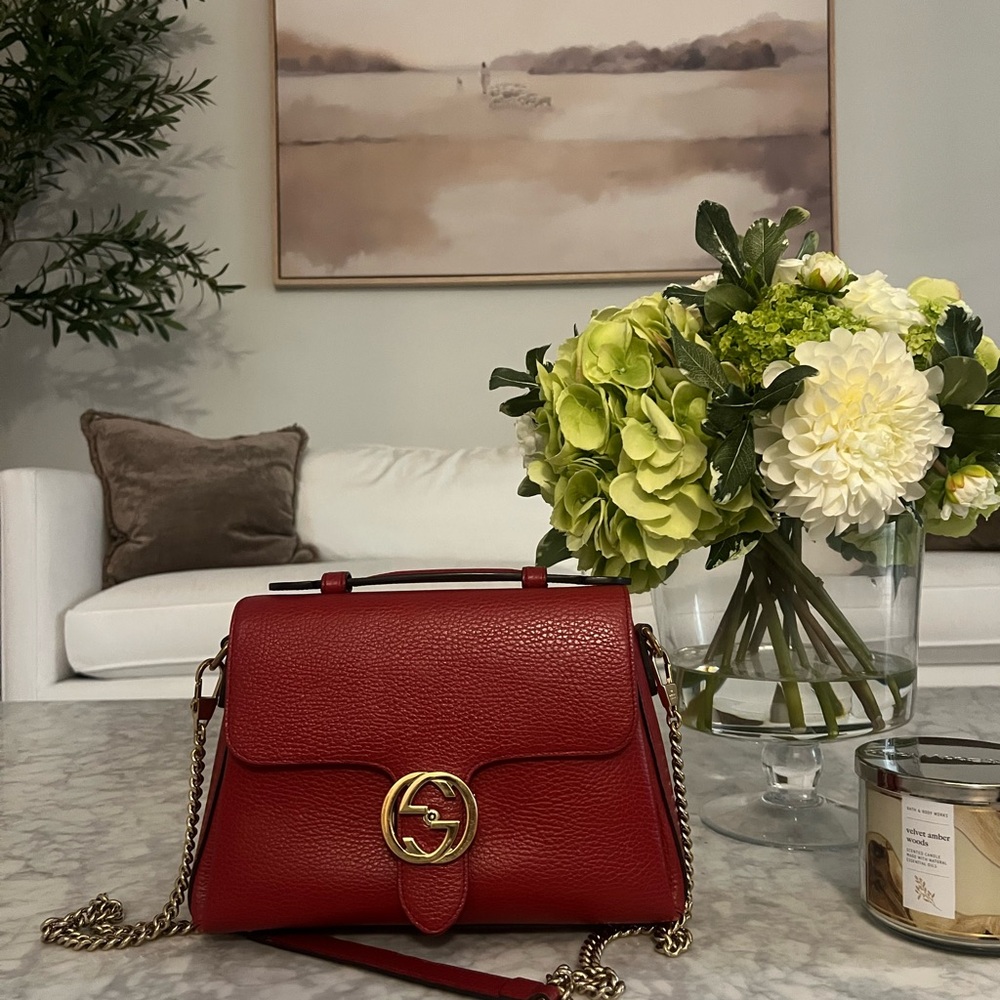 Gucci Scarlet Leather Satchel - Picture 6 of 6